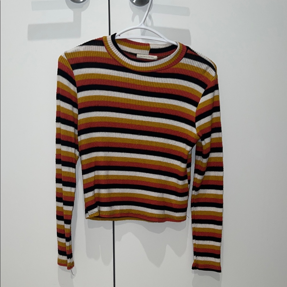 Caution To The Wind Multicolor Striped Long Sleeve Top